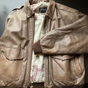 Vintage leather bomber jacket